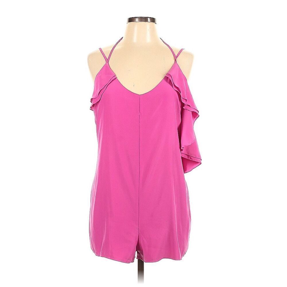 Lovers & Friends Womens Cascade Romper L Peony Pink Love Flirty Flowy Preppy
